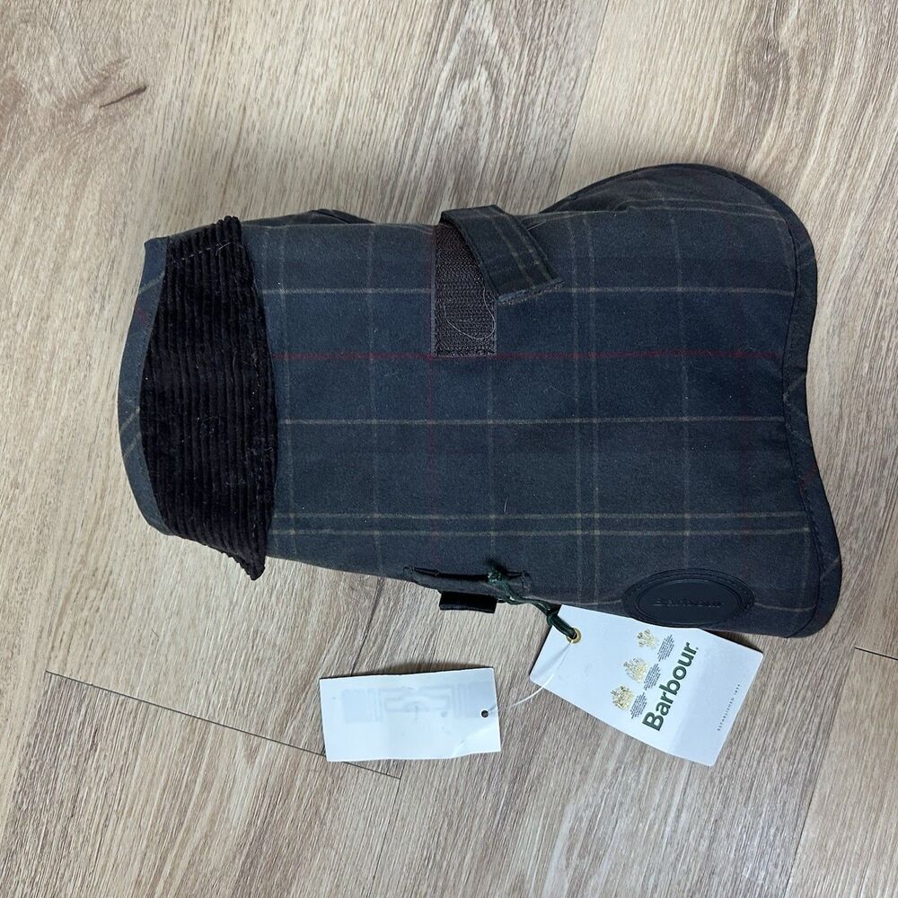 Barbour Tartan Dog Coat New Size XS Wax Plaid Green Brown